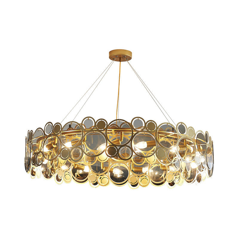 Contemporary Simple LED Chandelier Glass Geometric Pendant Light for Living Room