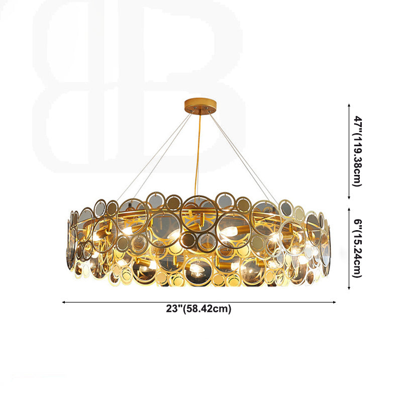 Contemporary Simple LED Chandelier Glass Geometric Pendant Light for Living Room