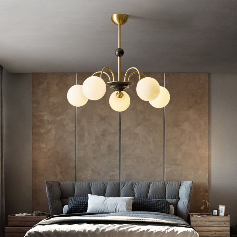 Moderne stijl Global Chandelier Multi Lights White Glass Suspension Lamp