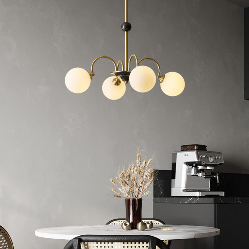 Moderne stijl Global Chandelier Multi Lights White Glass Suspension Lamp