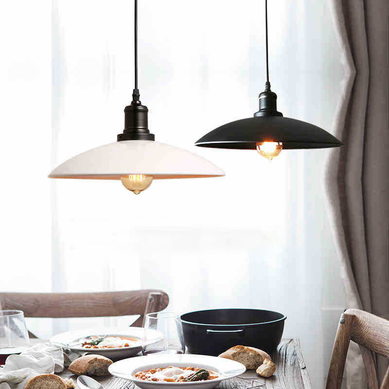 Industrial Retro Single Hanging Lamp Iron Dome Pendant Light with Iron Shade