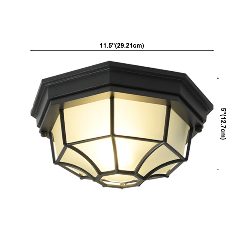 Lampe encastrée de Style moderne, abat-jour octogonal en verre, plafonnier de cour