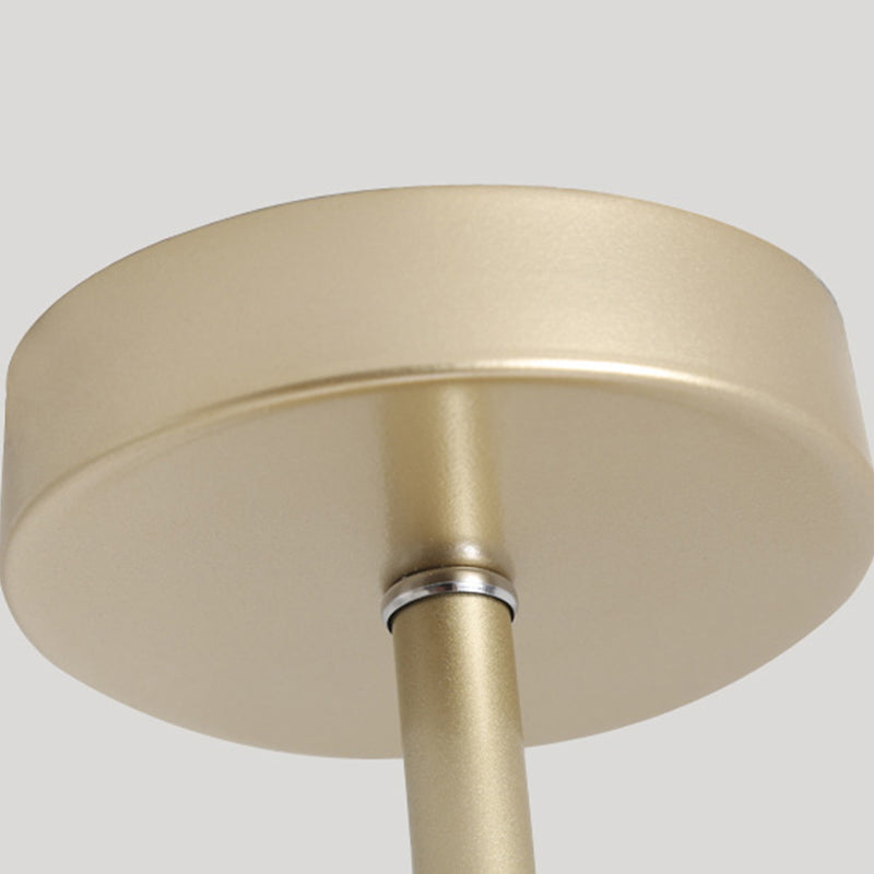Golden Multi Head Ceiling Light Industrial Metal Semi Flush Mount Lamp for Living Room
