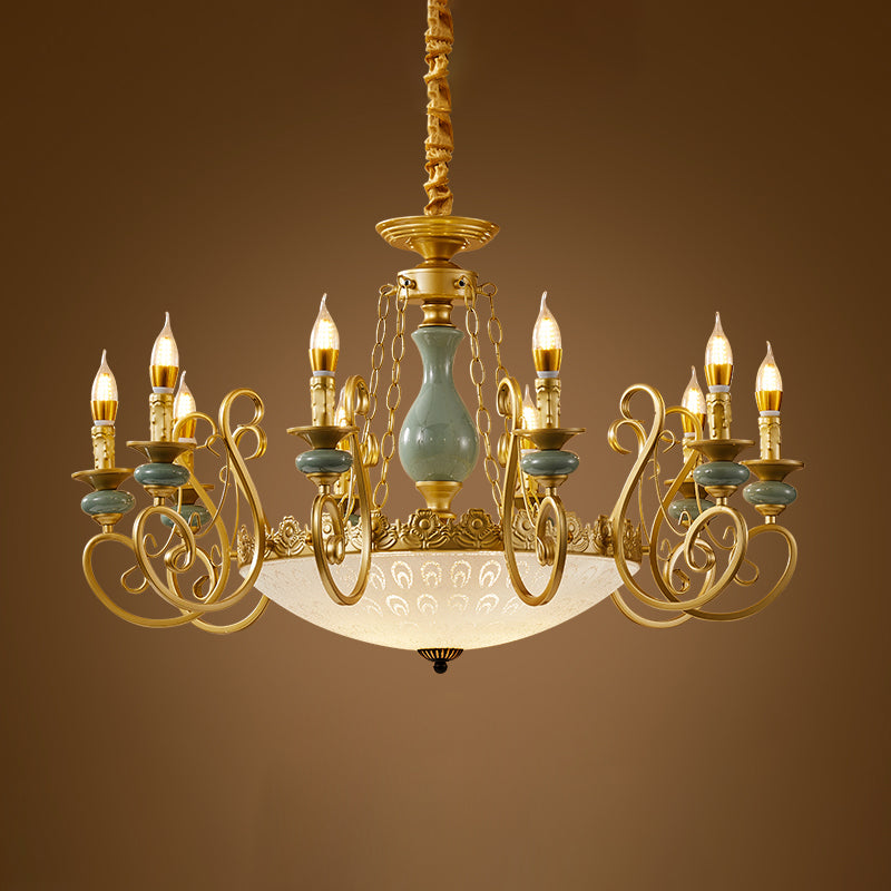 Traditional Style Suspension Pendant Light with Candle Metal Multi Light Pendant