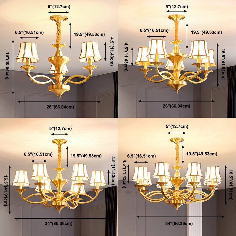 Multi-Head Chandelier Light Traditional Barrel Pendant Lamp with White Glass Shade