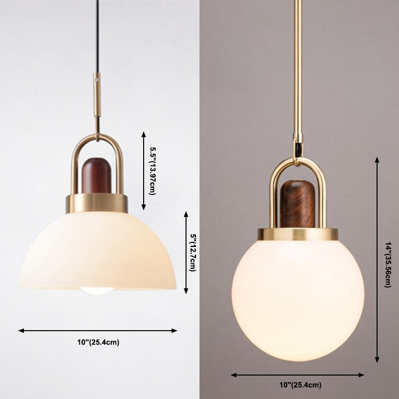 12" Wide Nordic Style Hanging Light Glass Shade 1 Light Pendant Lamp for Bedroom
