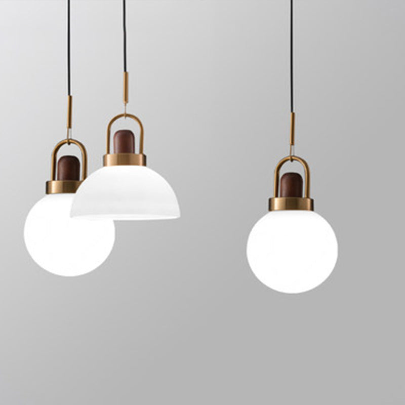 12" Wide Nordic Style Hanging Light Glass Shade 1 Light Pendant Lamp for Bedroom