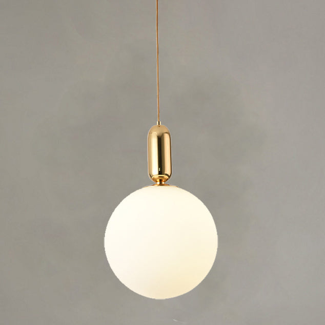 Weißer Globus Anhänger Leichtes nordischer Stil 1 Lichtdecke mit Glas für Wohnzimmer