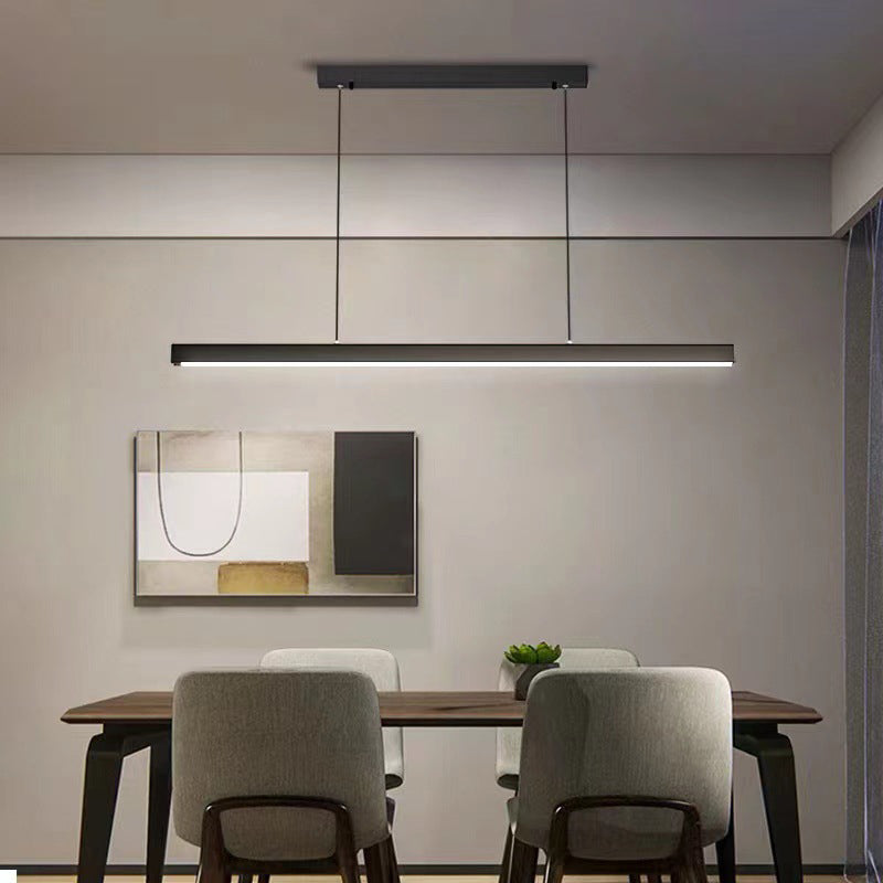 Simplicité Contemporary Island Light Acrylique Long Strip Prowing Lampe pour salle à manger
