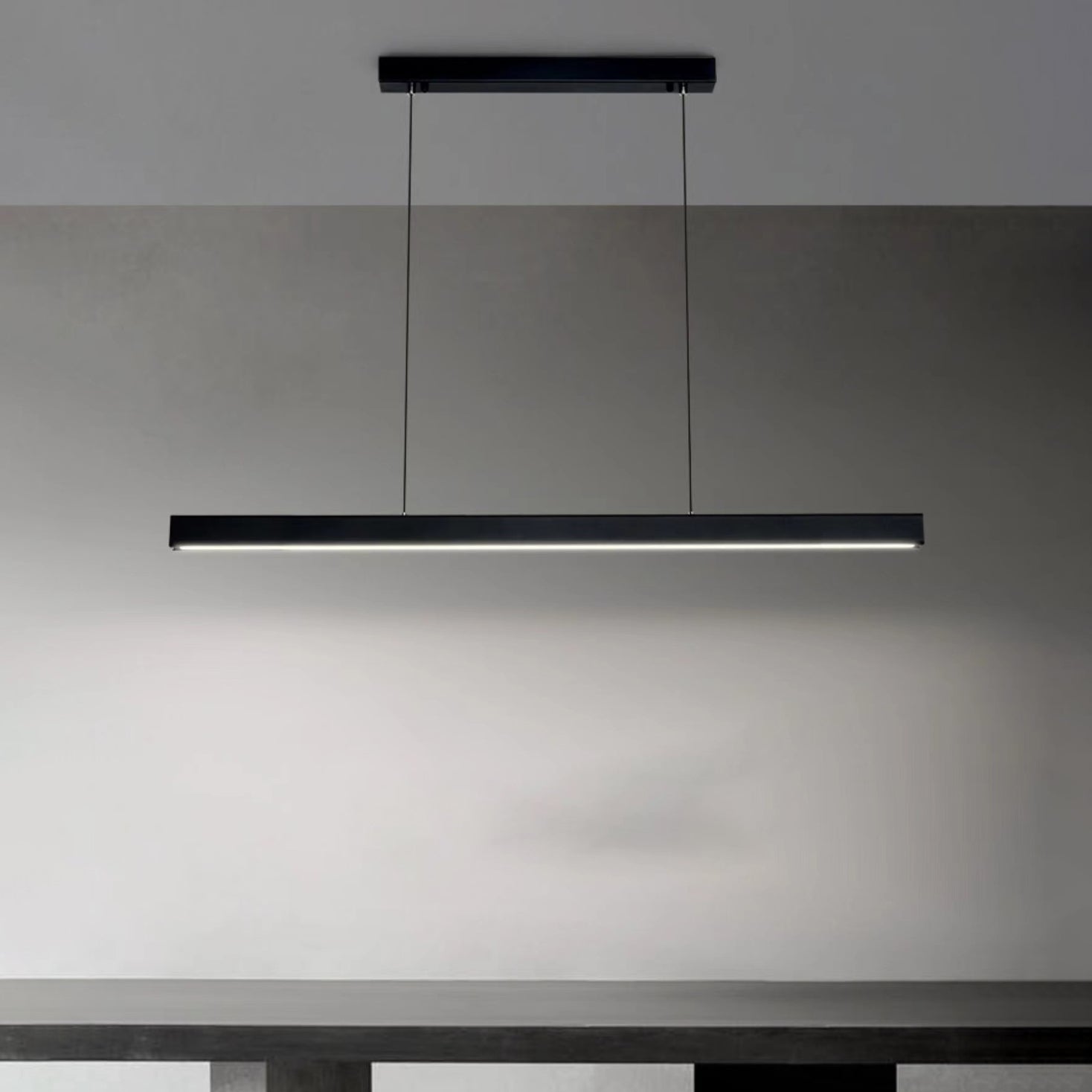 Simplicité Contemporary Island Light Acrylique Long Strip Prowing Lampe pour salle à manger