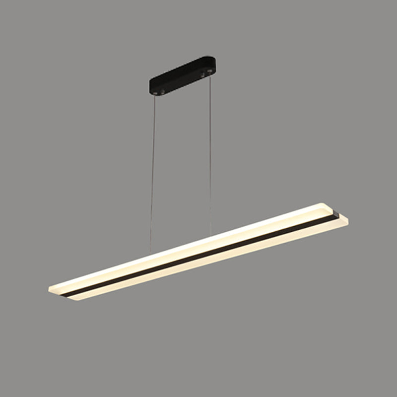 Black Island Lighting Fixtures Modern Style LED Hanging Lamp for Dining Room