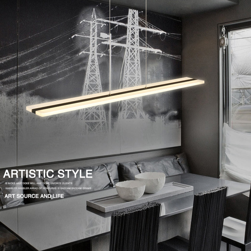 Black Island Lighting Fixtures Modern Style LED Hanging Lamp for Dining Room