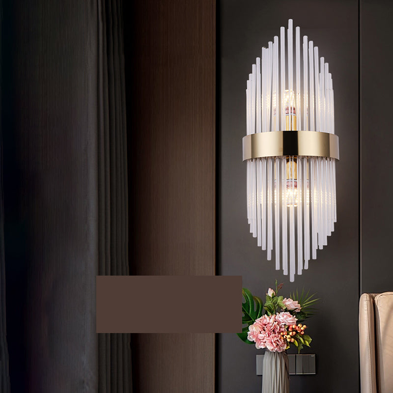 Lámpara de pared de pasillo de dormitorio de luz de cristal creativo moderno
