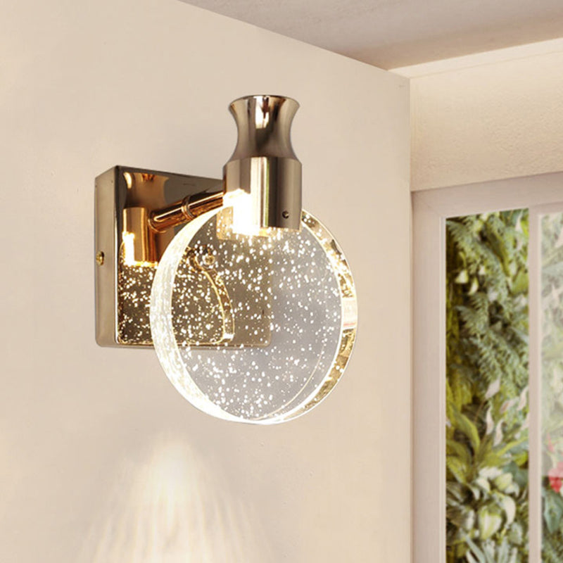 Runde LED -Wandleuchten Licht zeitgenössischer moderner Kristallschatten Innenwandlicht