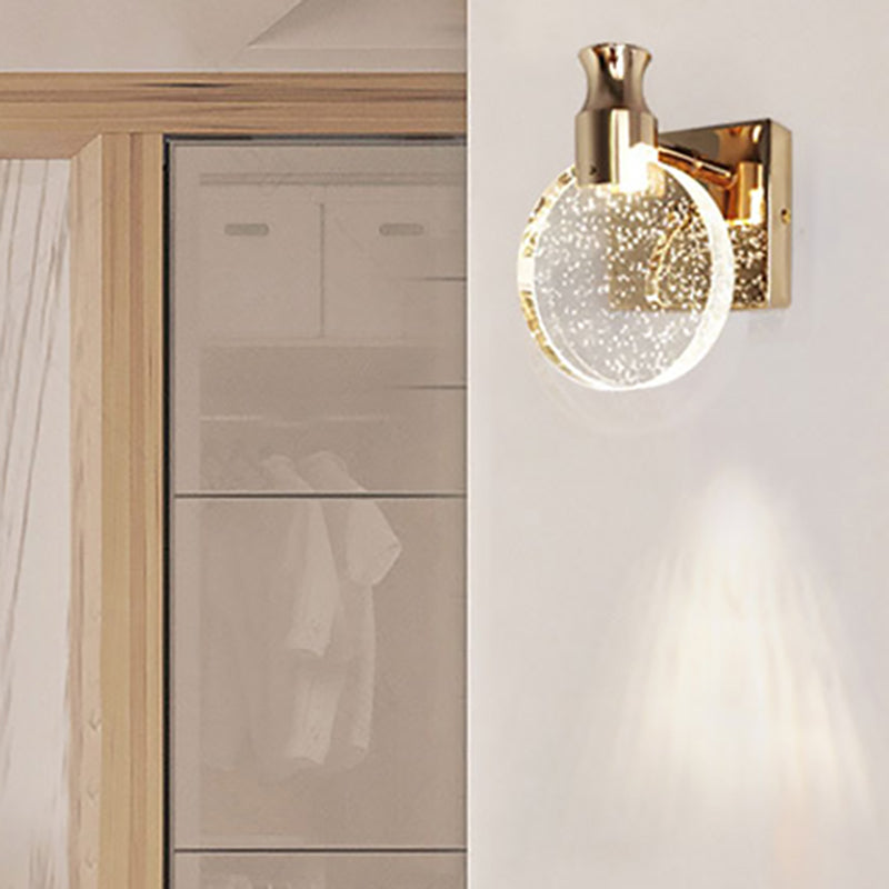 Runde LED -Wandleuchten Licht zeitgenössischer moderner Kristallschatten Innenwandlicht