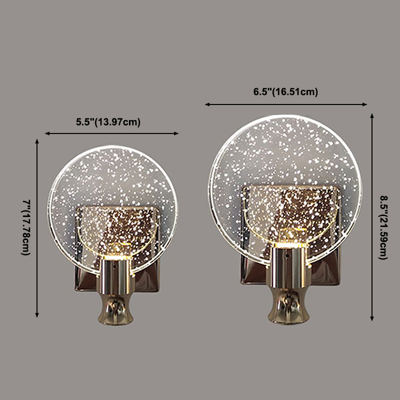 Runde LED -Wandleuchten Licht zeitgenössischer moderner Kristallschatten Innenwandlicht