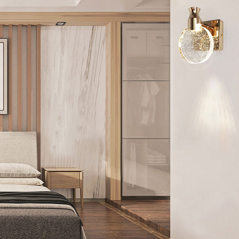 Runde LED -Wandleuchten Licht zeitgenössischer moderner Kristallschatten Innenwandlicht