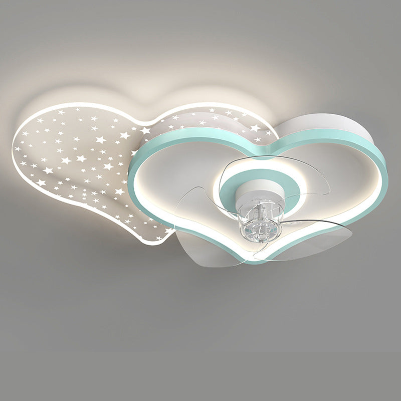 Ventilador de techo circular minimalista de moda Luz de acrílico para niños LED LED SEMI FLUSH LUCH