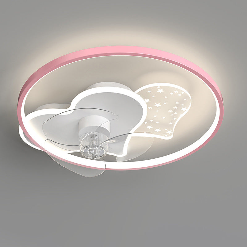Ventilador de techo circular minimalista de moda Luz de acrílico para niños LED LED SEMI FLUSH LUCH