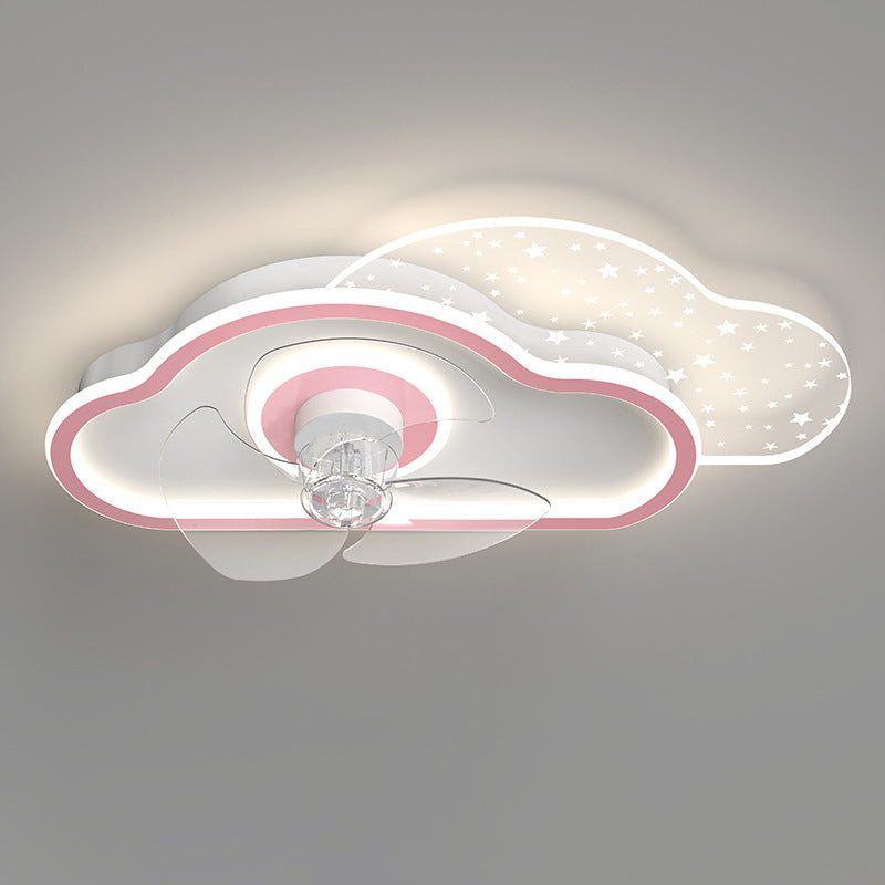 Ventilador de techo circular minimalista de moda Luz de acrílico para niños LED LED SEMI FLUSH LUCH