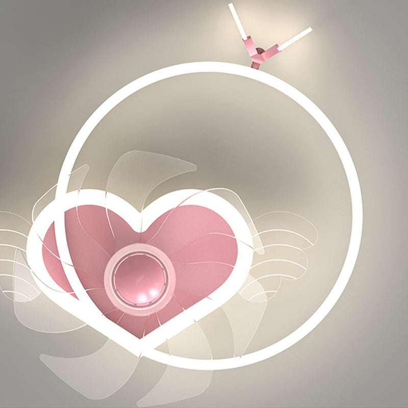 Ventilador de techo circular minimalista de moda Luz de acrílico para niños LED LED SEMI FLUSH LUCH