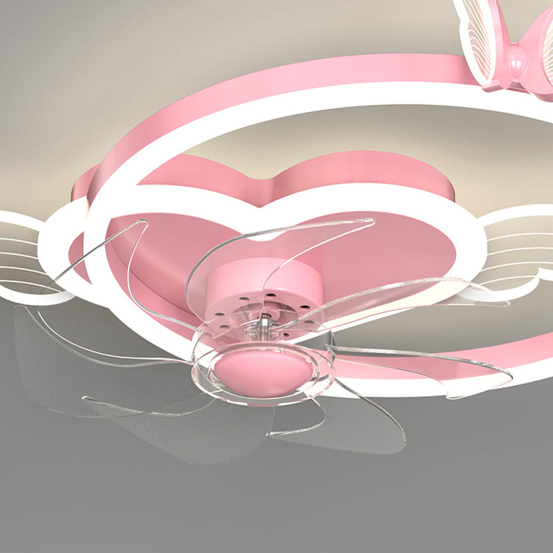 Ventilador de techo circular minimalista de moda Luz de acrílico para niños LED LED SEMI FLUSH LUCH