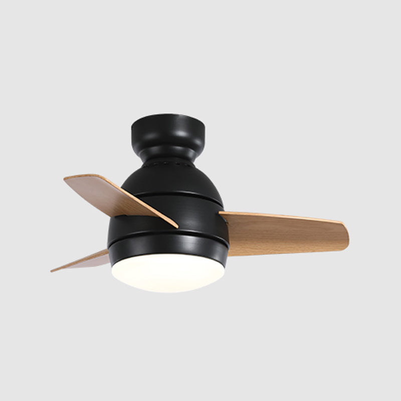 Lámpara de ventilador de techo oval a metal metal para niños dormitorio de montaje semi descarga de montaje