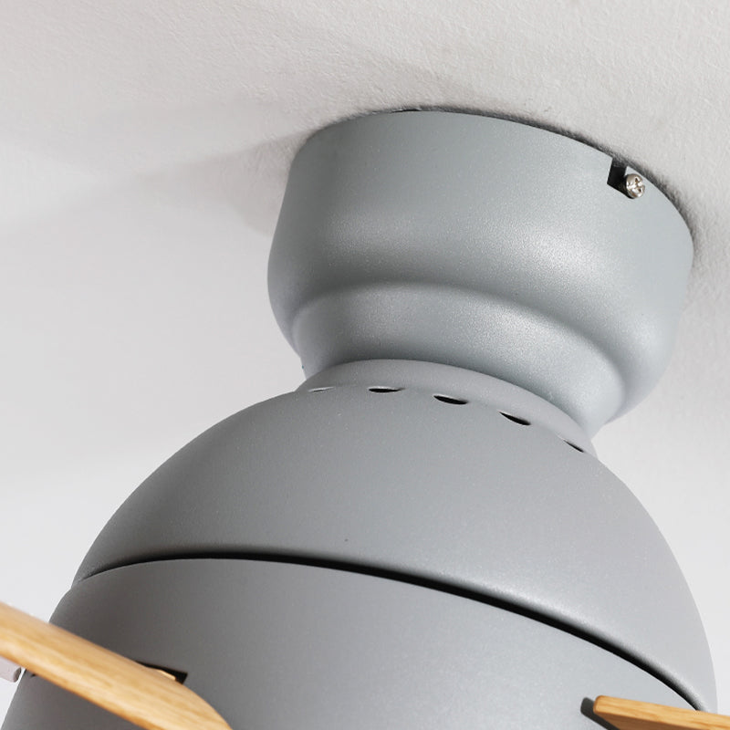 Lámpara de ventilador de techo oval a metal metal para niños dormitorio de montaje semi descarga de montaje