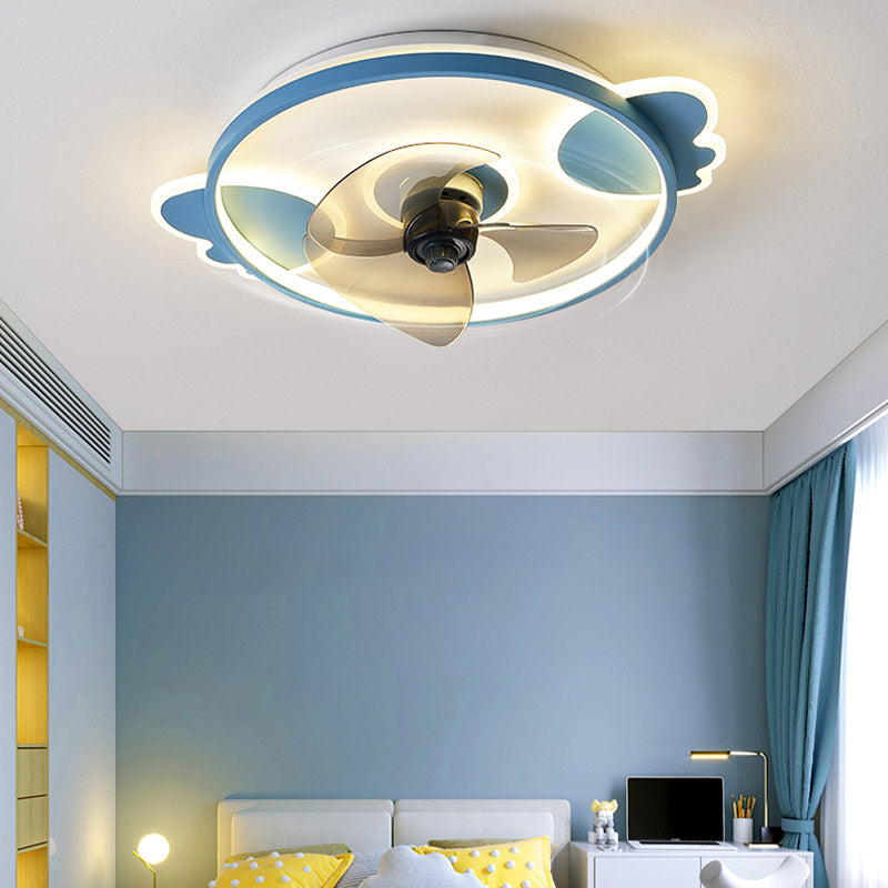 Cartoon Circular Techo ventilador Ligero acrílico ACRYLIC LED SEMI FLUSH LUME