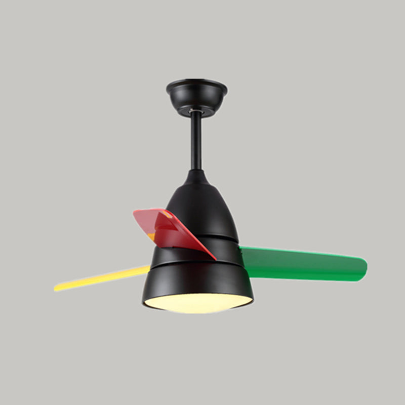 Nordique Conical suspension ventilateur clair acrylique de nuance LED Semi Flush Mount lampe