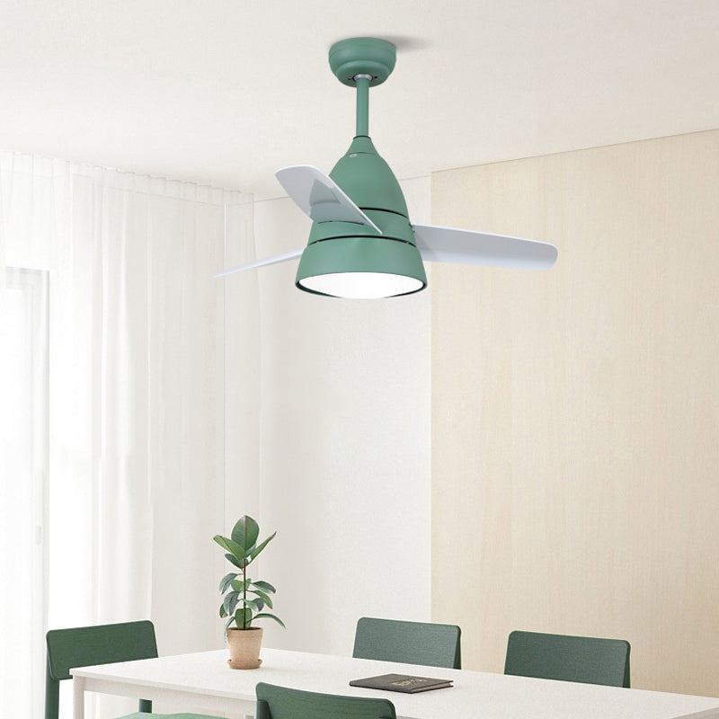 Nordique Conical suspension ventilateur clair acrylique de nuance LED Semi Flush Mount lampe