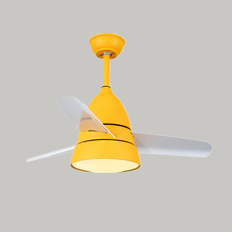Nordique Conical suspension ventilateur clair acrylique de nuance LED Semi Flush Mount lampe