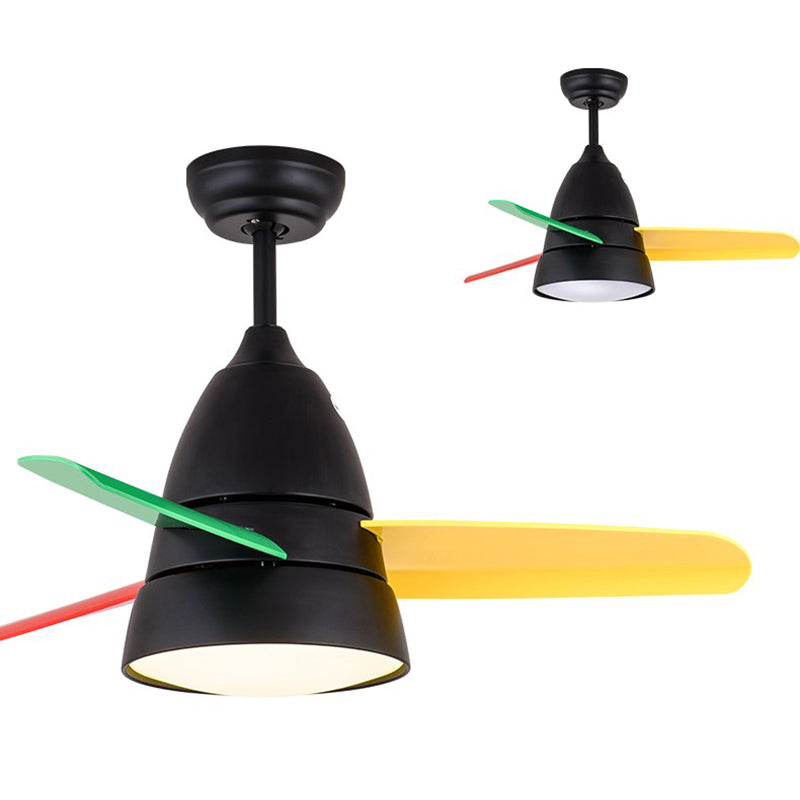 Nordique Conical suspension ventilateur clair acrylique de nuance LED Semi Flush Mount lampe