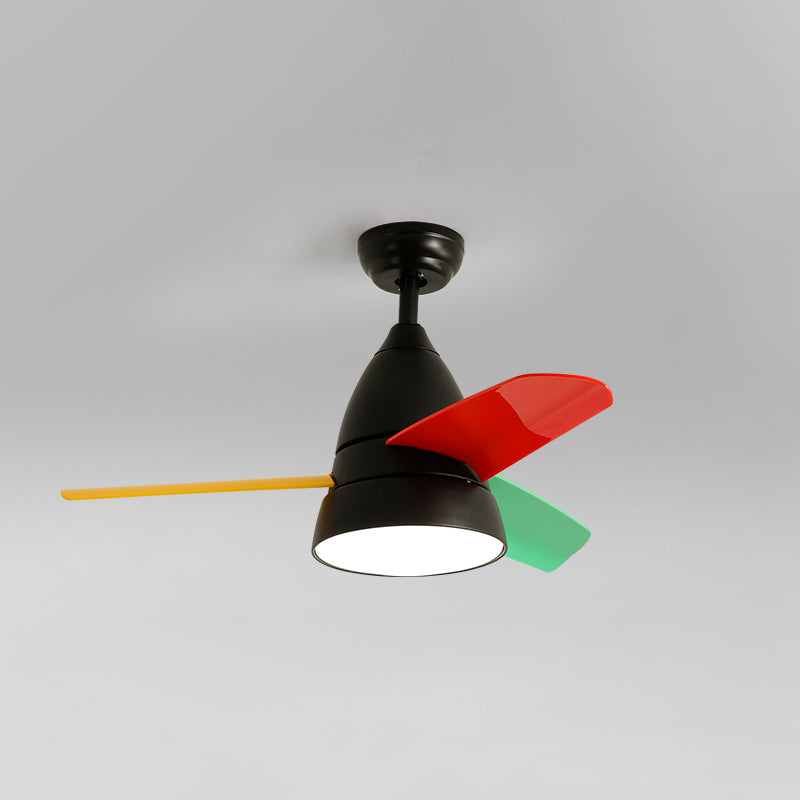 Nordique Conical suspension ventilateur clair acrylique de nuance LED Semi Flush Mount lampe