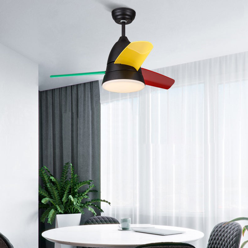 Nordique Conical suspension ventilateur clair acrylique de nuance LED Semi Flush Mount lampe