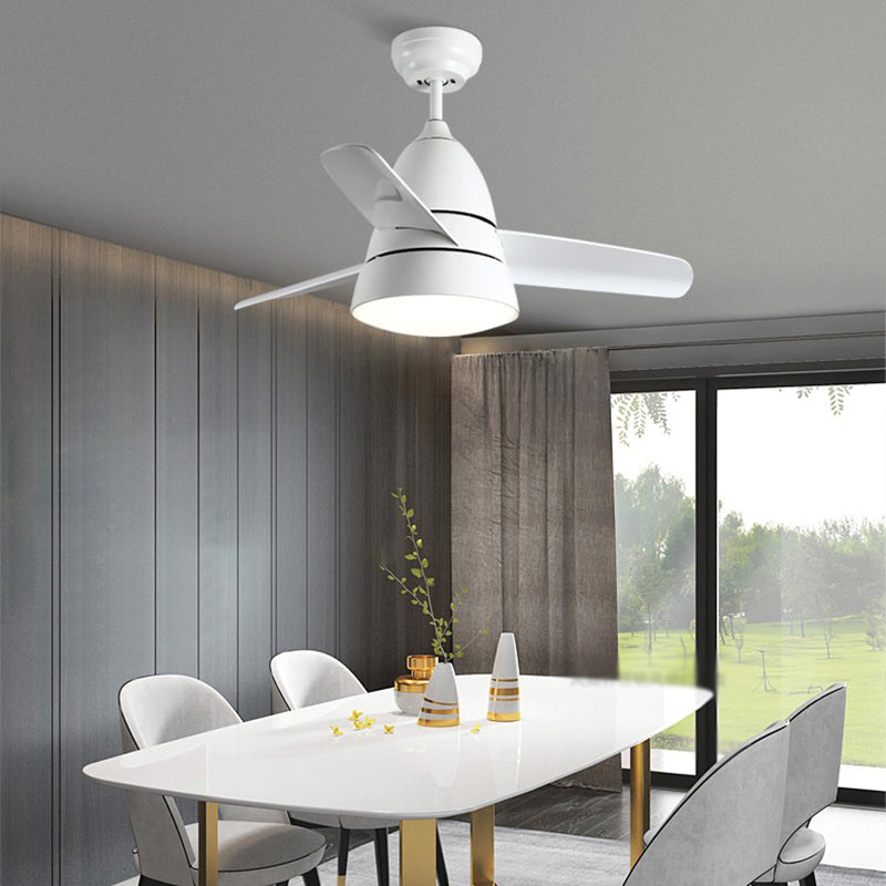 Nordique Conical suspension ventilateur clair acrylique de nuance LED Semi Flush Mount lampe