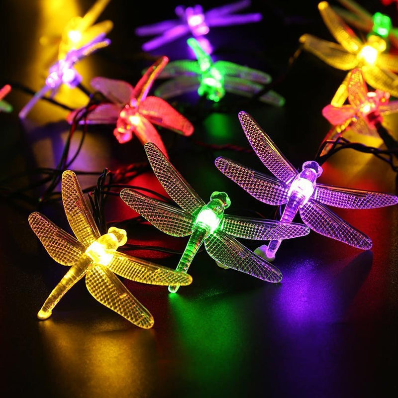 Dragonfly Solar String Light Nordic Style Plastic Outdoor Landscape Light
