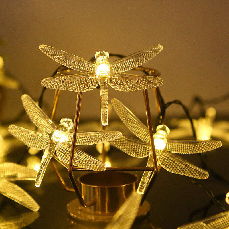 Dragonfly Solar String Light Nordic Style Plastic Outdoor Landscape Light