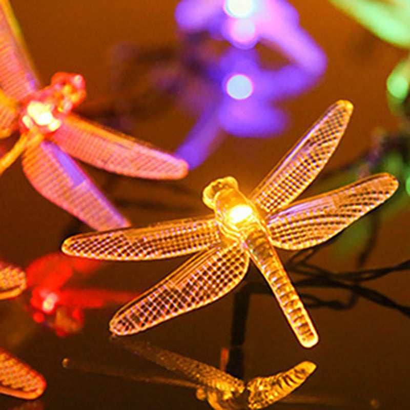 Dragonfly Solar String Light Nordic Style Plastic Outdoor Landscape Light