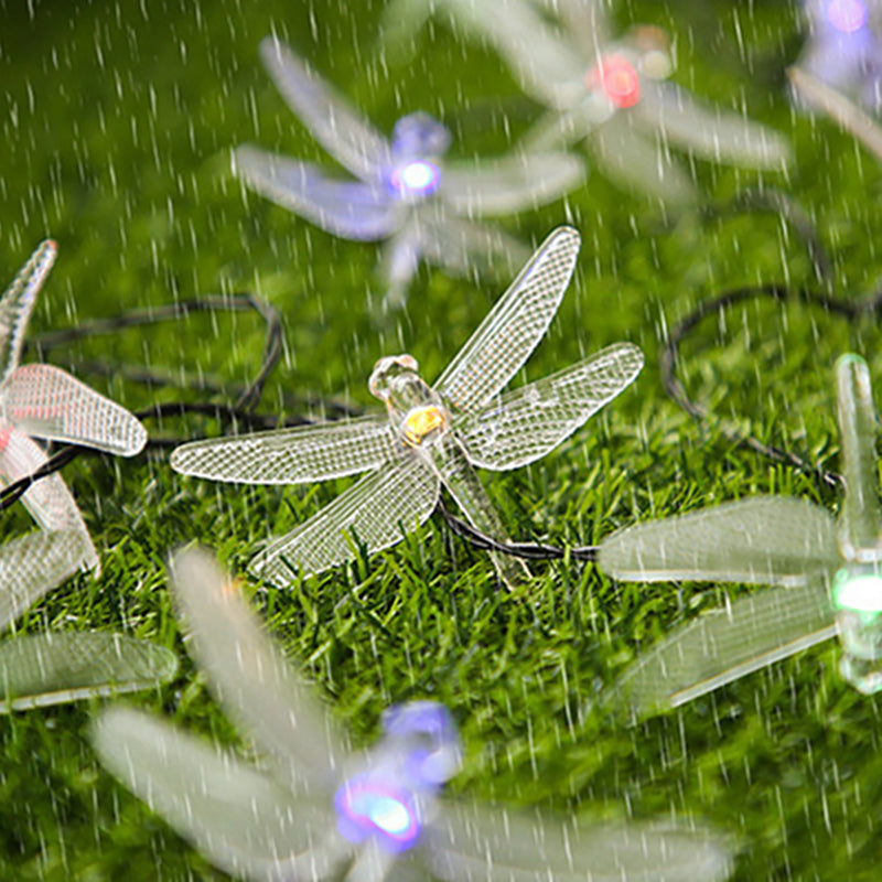 Dragonfly Solar String Light Nordic Style Plastic Outdoor Landscape Light
