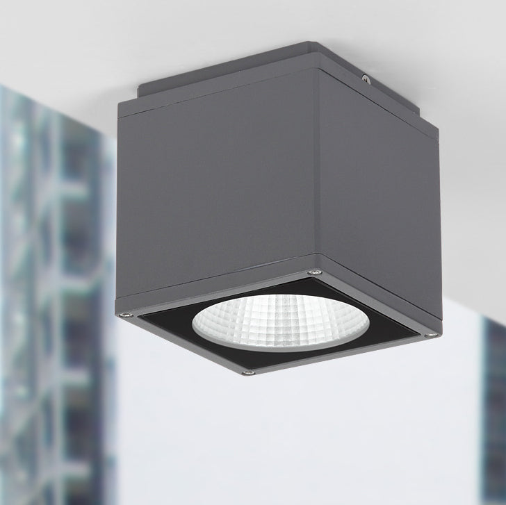 Lámpara cuadrada de montaje empotrado, lámpara tradicional de 1 luz cerca del techo para balcón