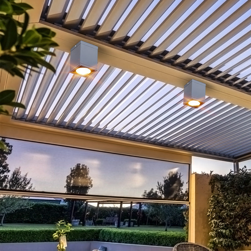 Lámpara cuadrada de montaje empotrado, lámpara tradicional de 1 luz cerca del techo para balcón