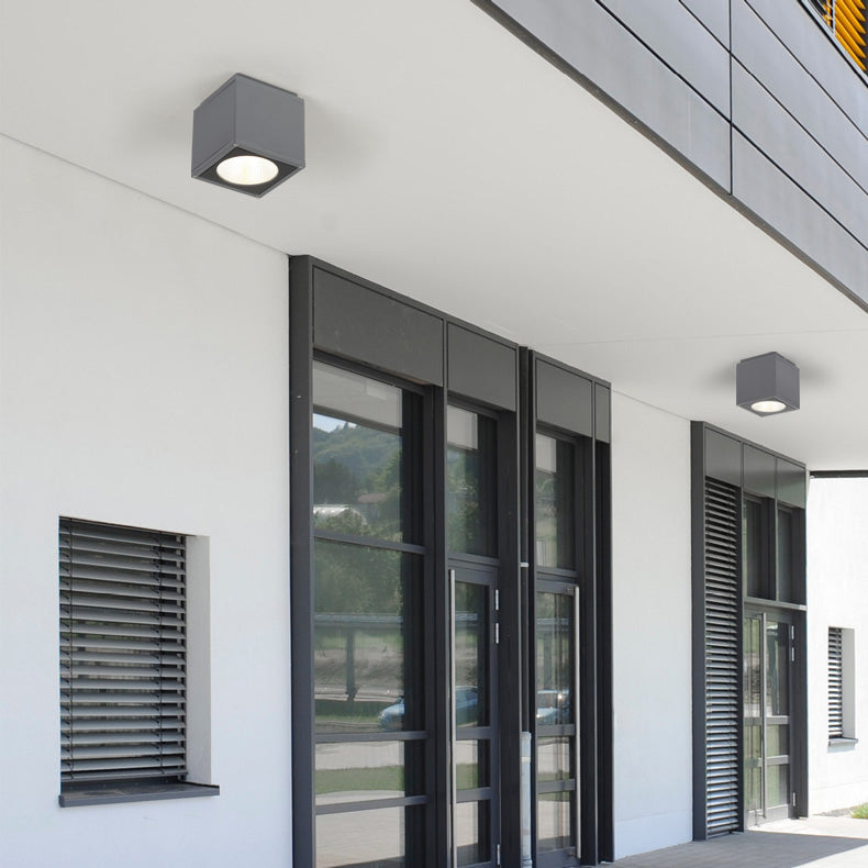 Lámpara cuadrada de montaje empotrado, lámpara tradicional de 1 luz cerca del techo para balcón