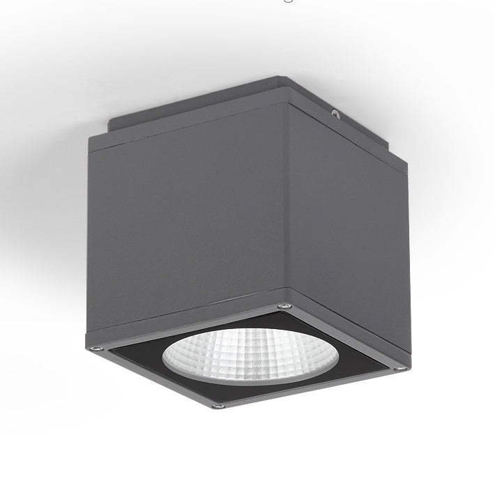 Lámpara cuadrada de montaje empotrado, lámpara tradicional de 1 luz cerca del techo para balcón