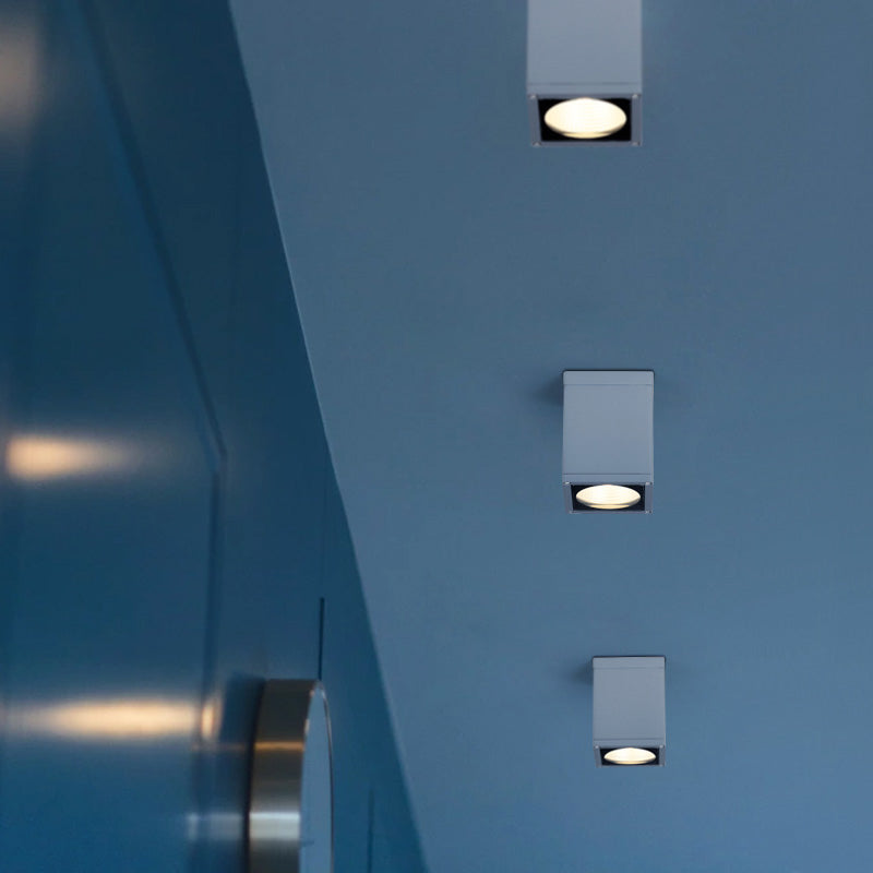 Lámpara cuadrada de montaje empotrado, lámpara tradicional de 1 luz cerca del techo para balcón