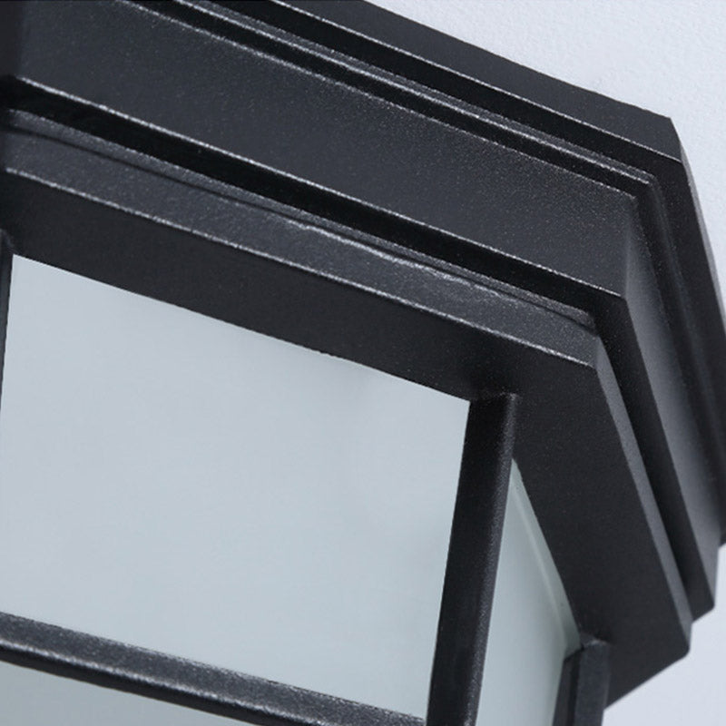 Waterproof LED Ceiling Light Traditional Flush-mount Lamp with Glass Shade for Balcony