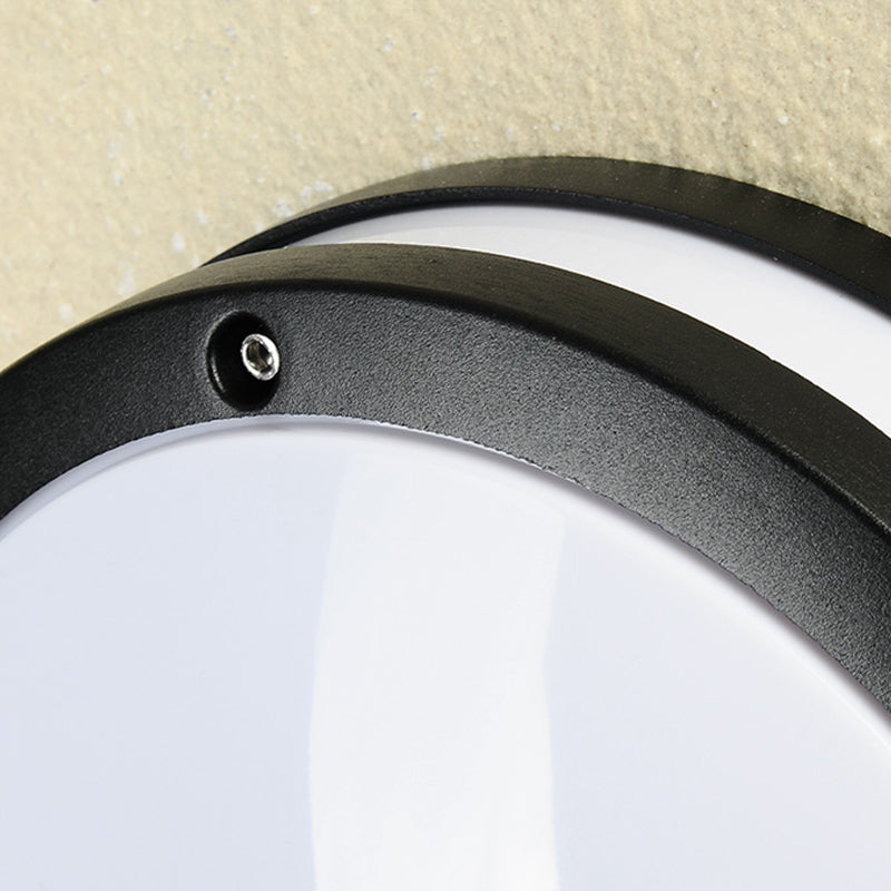 Waterproof LED Ceiling Light White Plastic Shade Round Flush Mount Lamp for Balcony