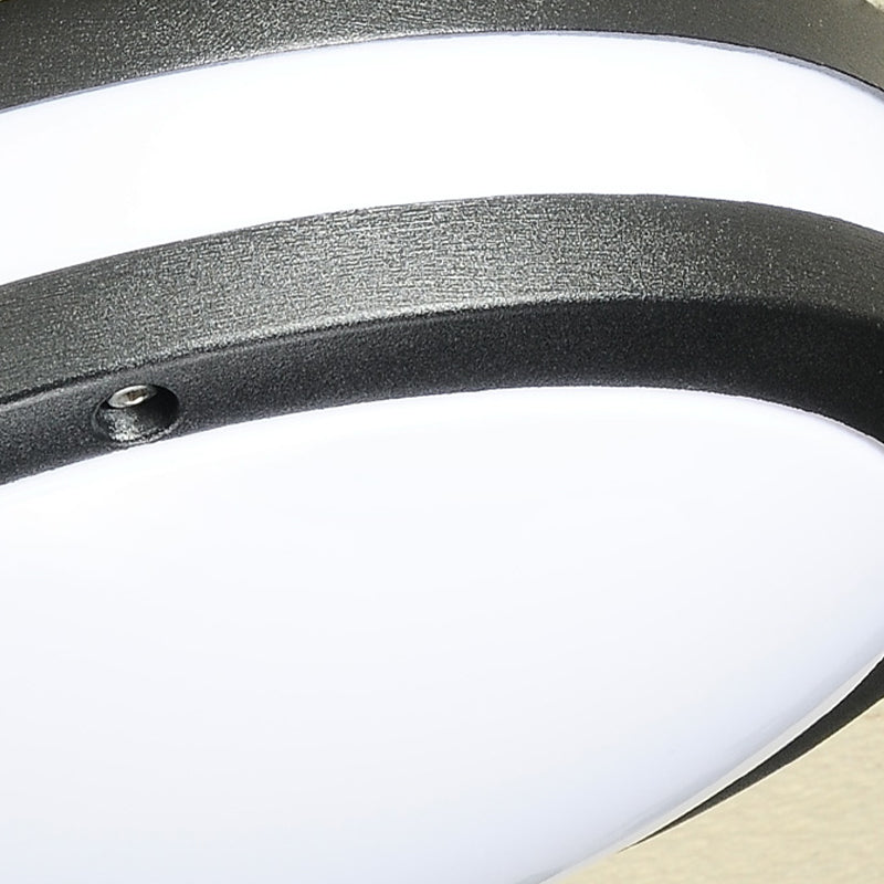 Plafonnier LED étanche, abat-jour rond en plastique blanc, lampe encastrée pour balcon