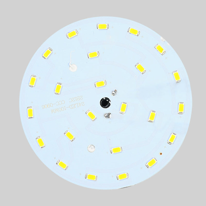 Plafonnier LED étanche, abat-jour rond en plastique blanc, lampe encastrée pour balcon