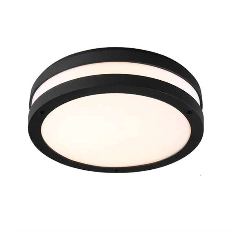 Plafonnier LED contemporain à abat-jour rond en plastique pour balcon